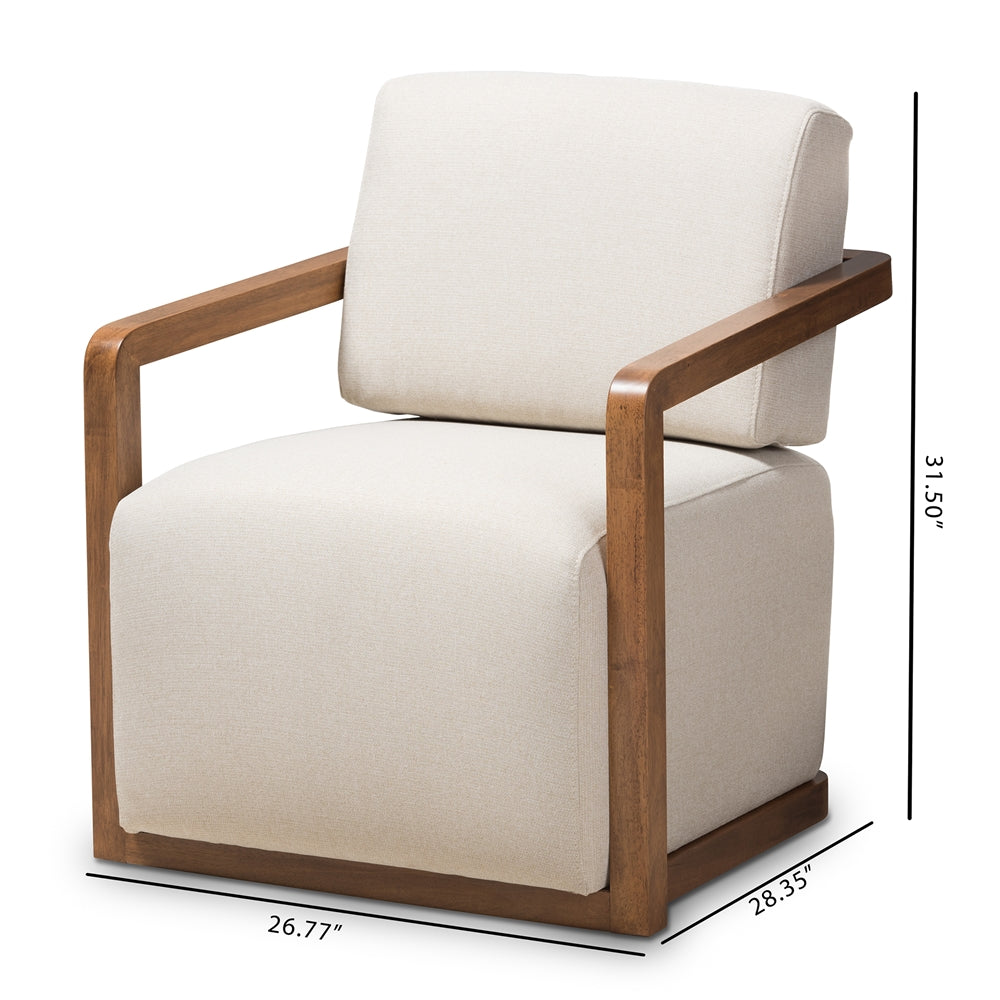 Salman Walnut Wood Armchair - living-essentials