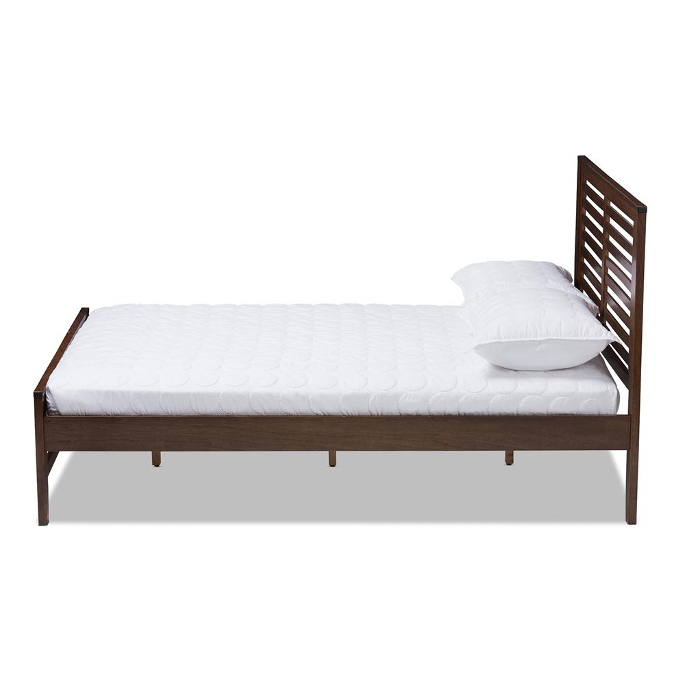 Serena Walnut Brown Wood Full Platform Bed - living-essentials