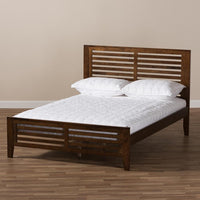 Serena Walnut Brown Wood Full Platform Bed - living-essentials