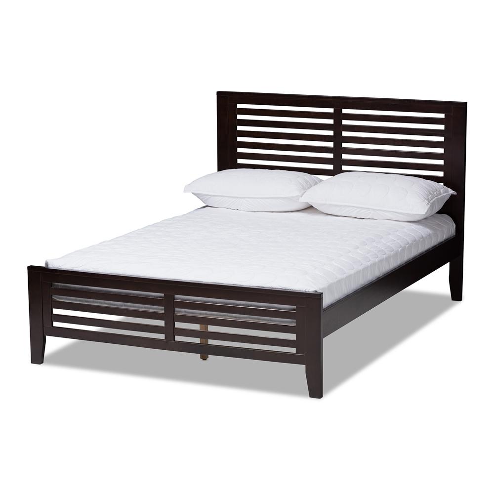 Serena Espresso Brown Wood Full Platform Bed - living-essentials