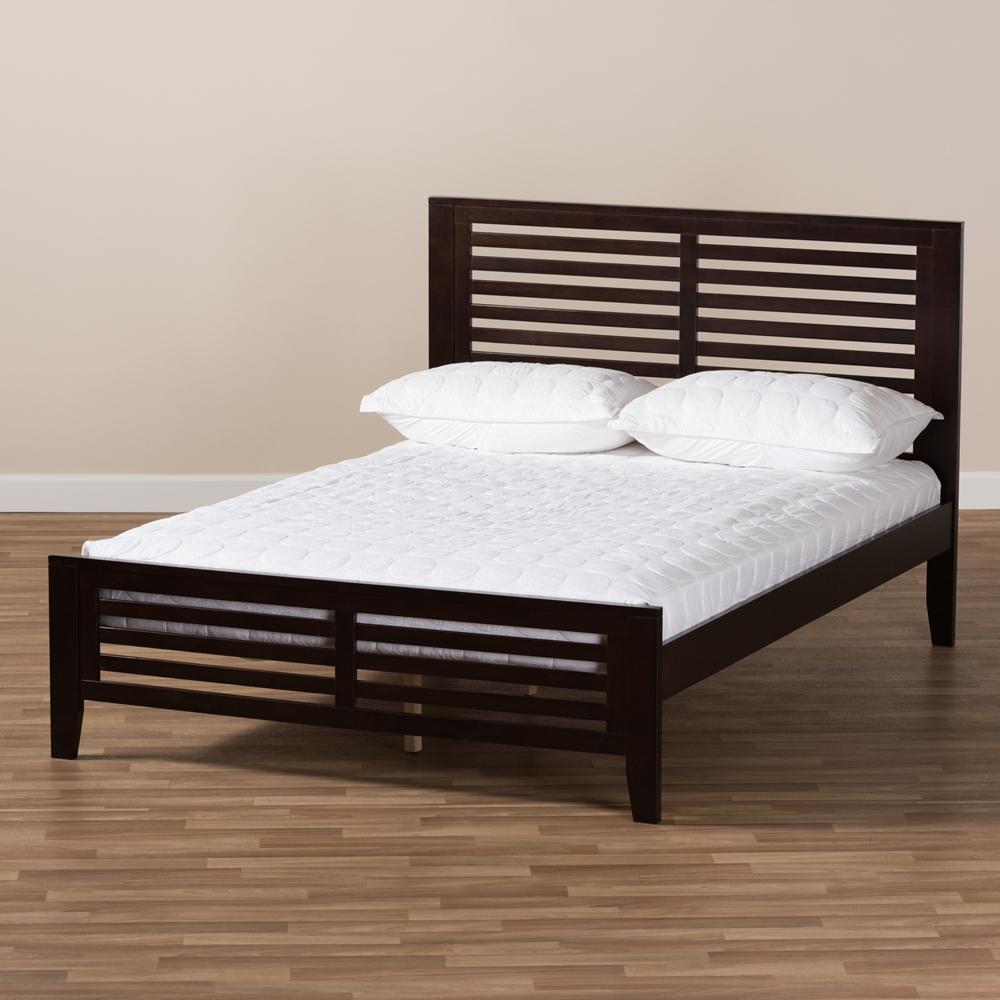 Serena Espresso Brown Wood Full Platform Bed - living-essentials