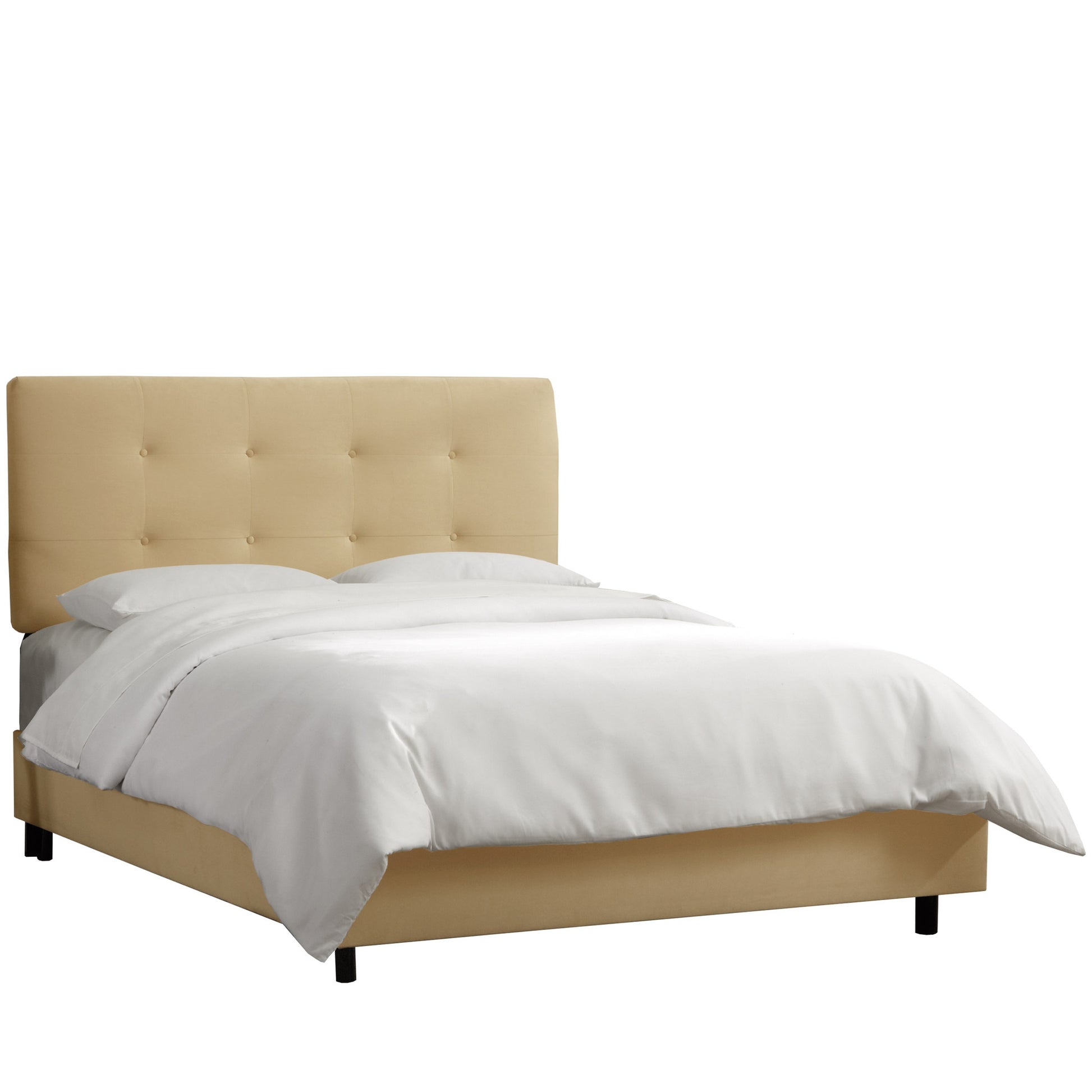 Cressida Velvet Buckwheat Tufted Full Bed - living-essentials