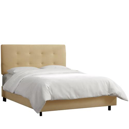 Cressida Velvet Buckwheat Tufted Full Bed - living-essentials