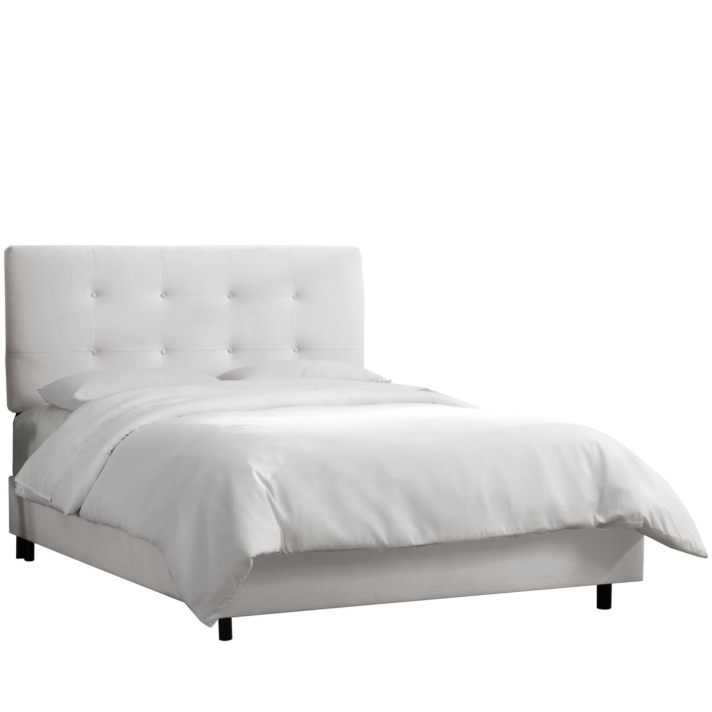 Clover Velvet White Tufted King Bed - living-essentials