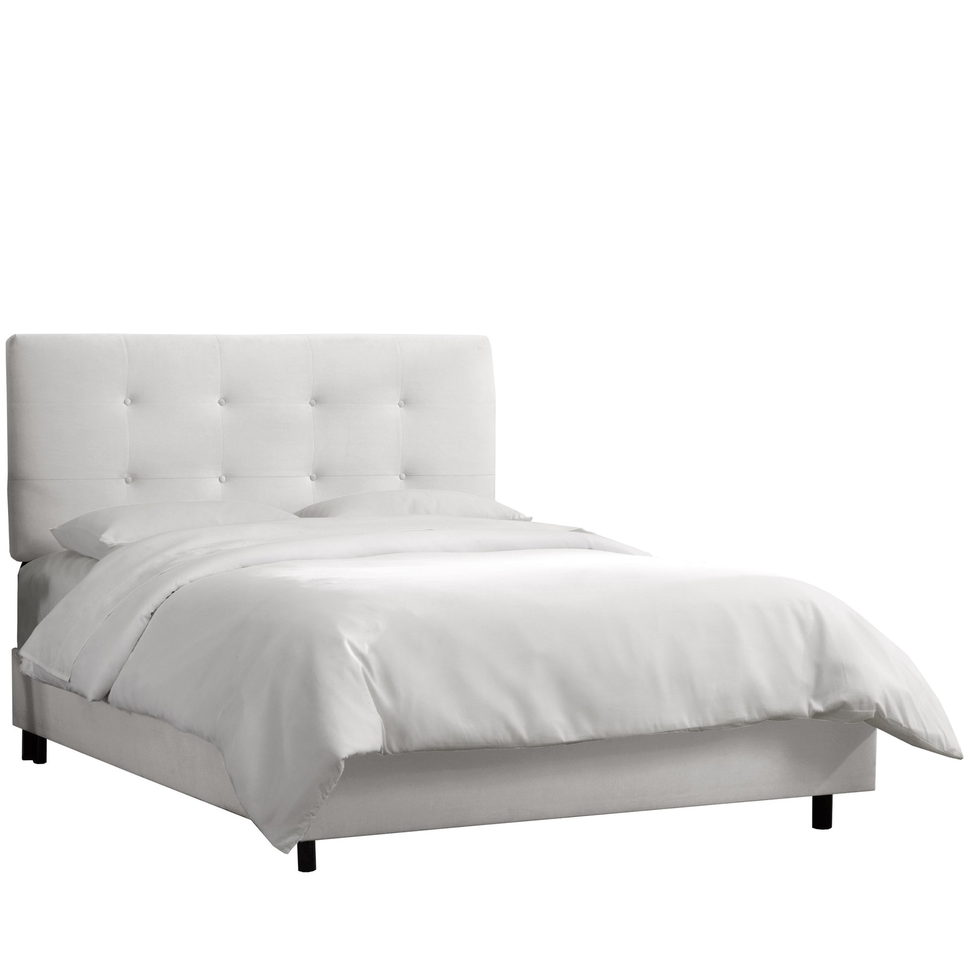 Clover Velvet White Tufted King Bed - living-essentials