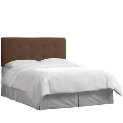 Lotus Velvet Chocolate Tufted California King Headboard - living-essentials
