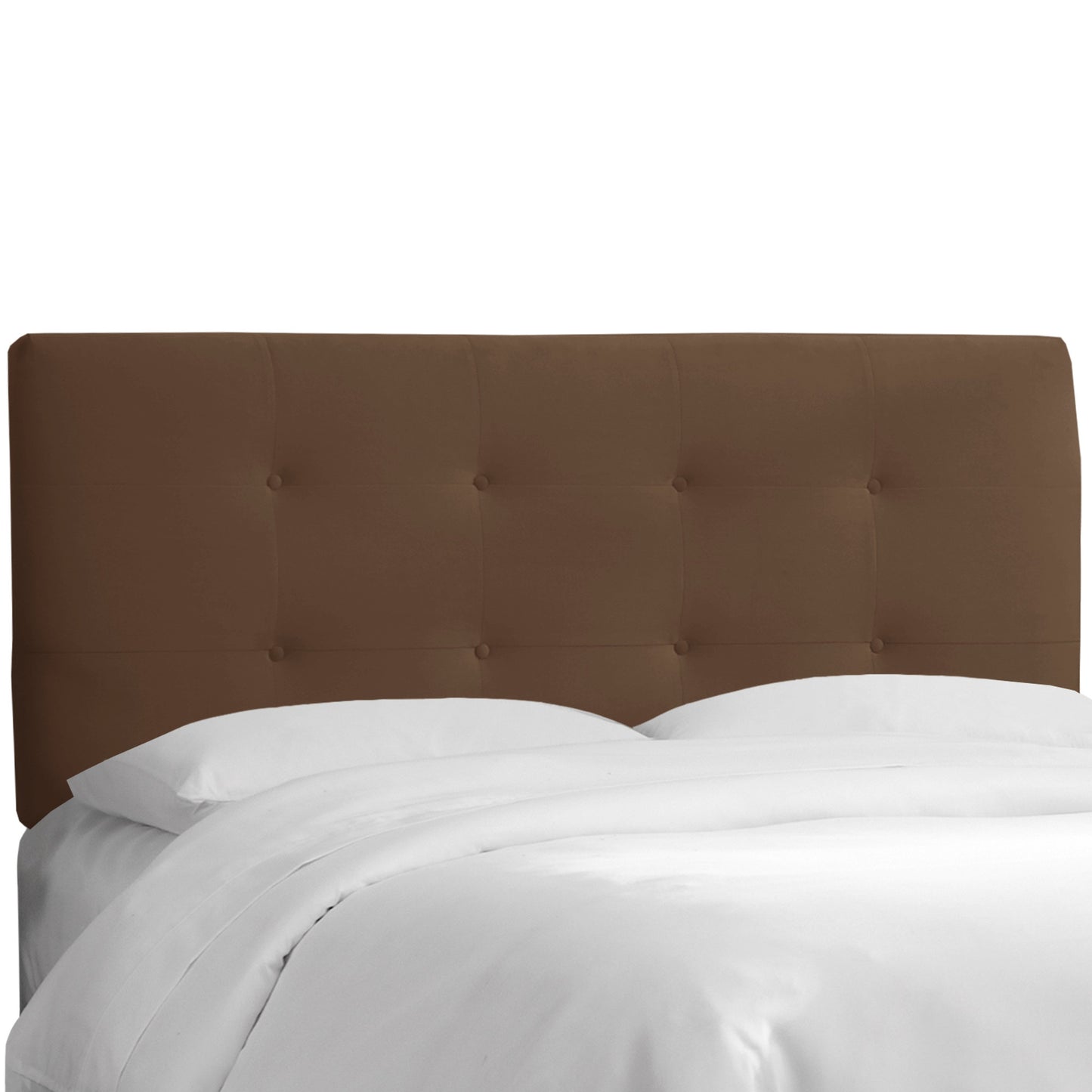Lotus Velvet Chocolate Tufted King Headboard - living-essentials