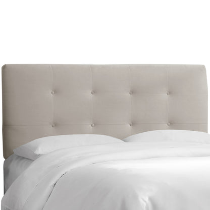 Venus Velvet Light Gray Tufted Queen Headboard - living-essentials
