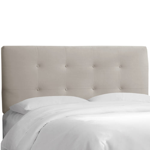 Venus Velvet Light Gray Tufted Queen Headboard - living-essentials