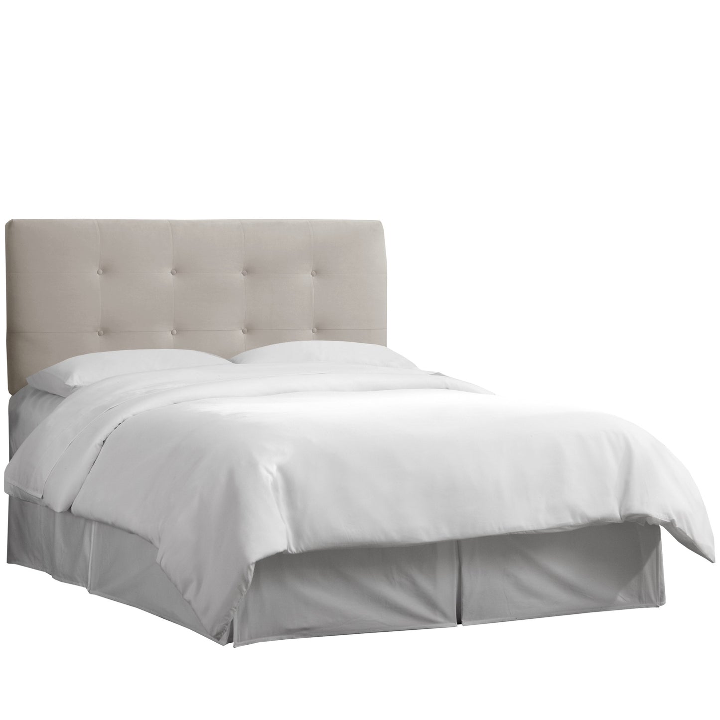 Venus Velvet Light Gray Tufted Queen Headboard - living-essentials