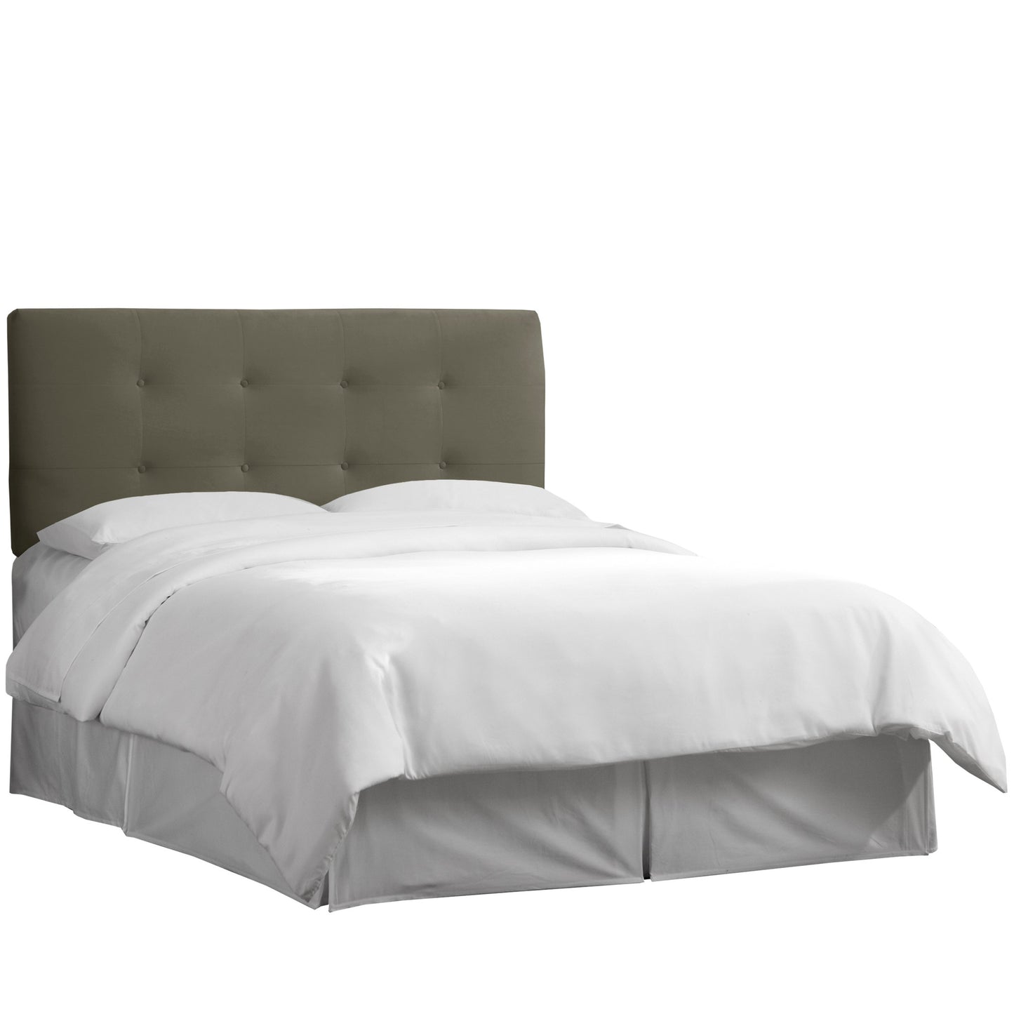 Misty Velvet Pewter Tufted Twin Headboard - living-essentials