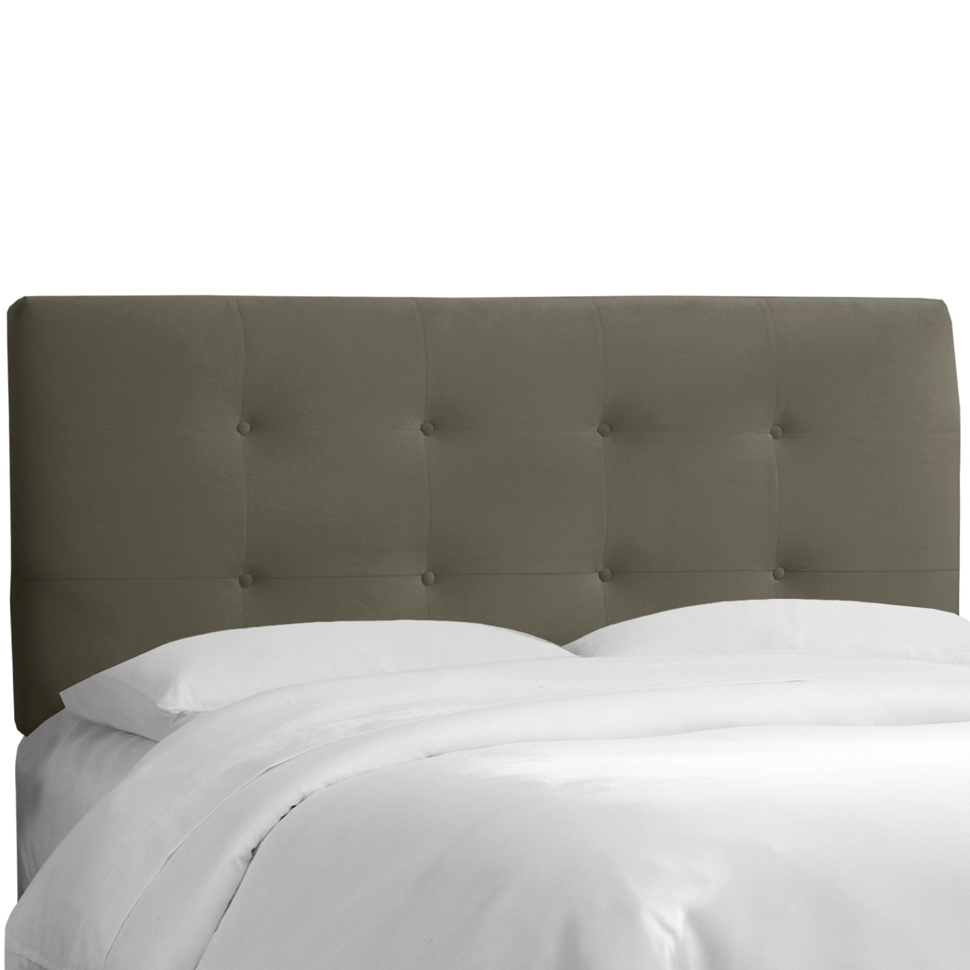 Misty Velvet Pewter Tufted King Headboard - living-essentials