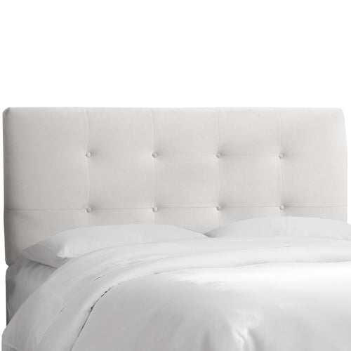 Tierra Velvet White Tufted Queen Headboard - living-essentials