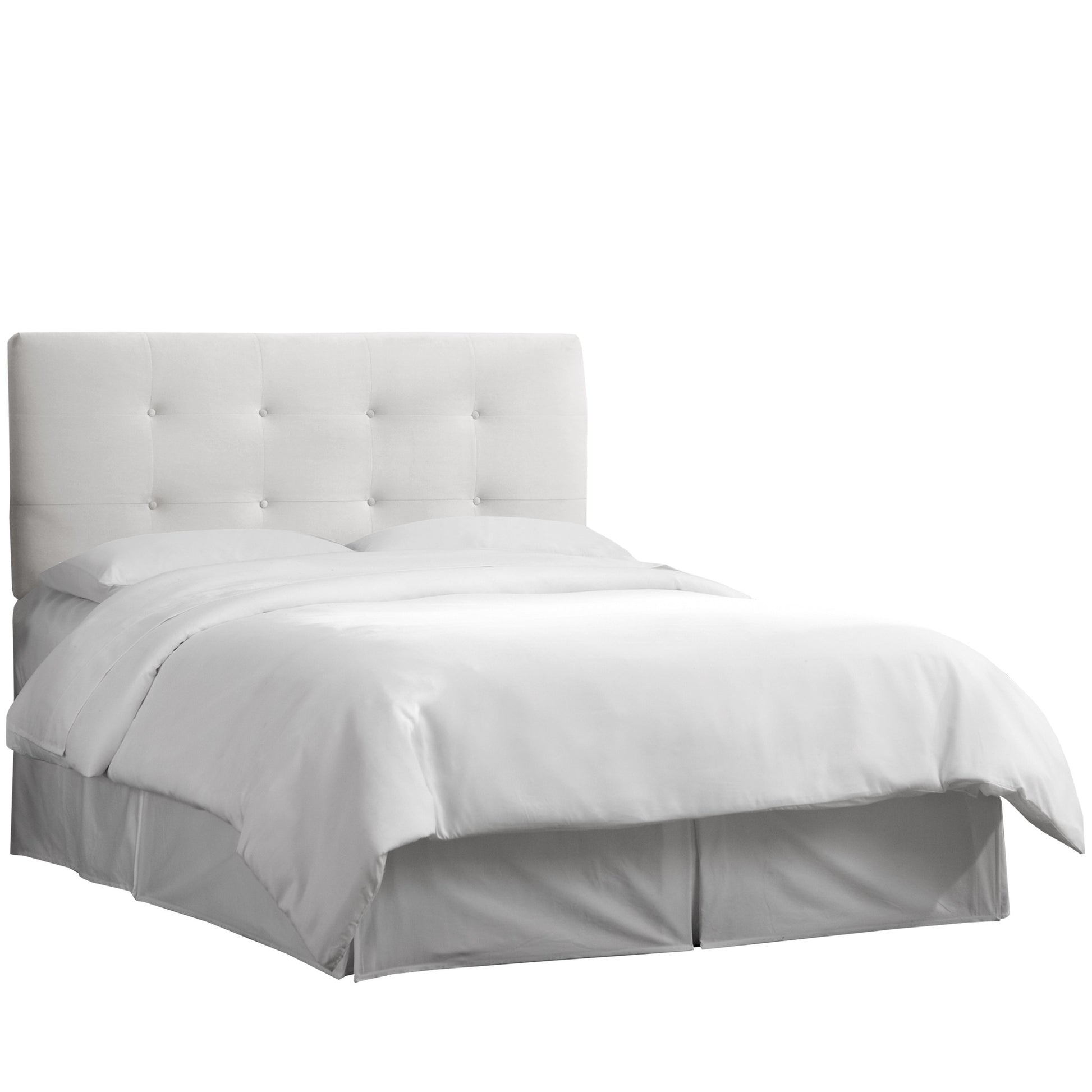 Tierra Velvet White Tufted Queen Headboard - living-essentials