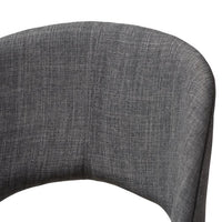 Plateau Mid-Century Modern Dark Grey Fabric Upholstered Walnut Finished Wood Bar Stool (Set of 2)