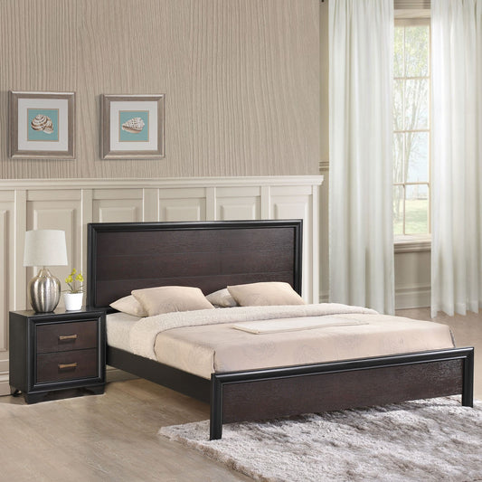 Alice 2 Piece King Walnut Bedroom Set - living-essentials