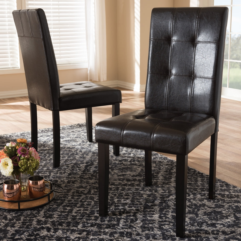 Avril Faux Leather Dining Chair Set of 2 - living-essentials