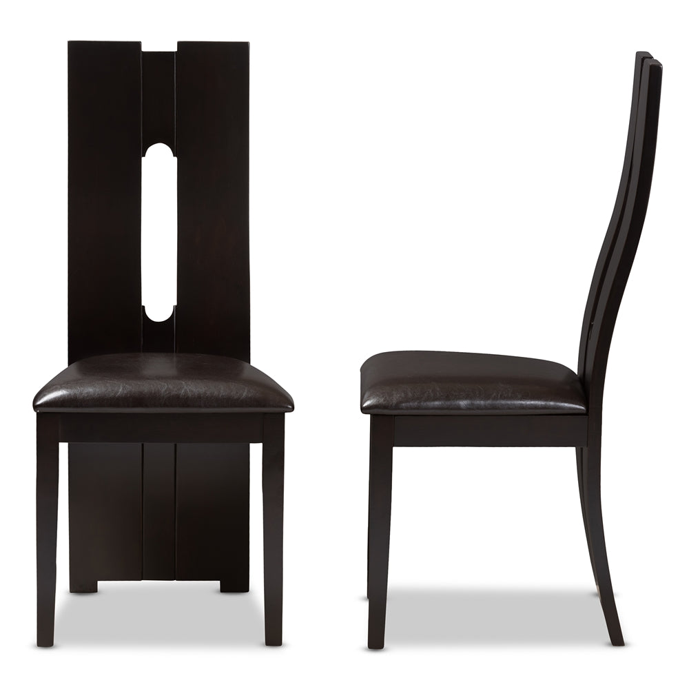 Alain Faux Leather Dining Chair Set of 2 - living-essentials