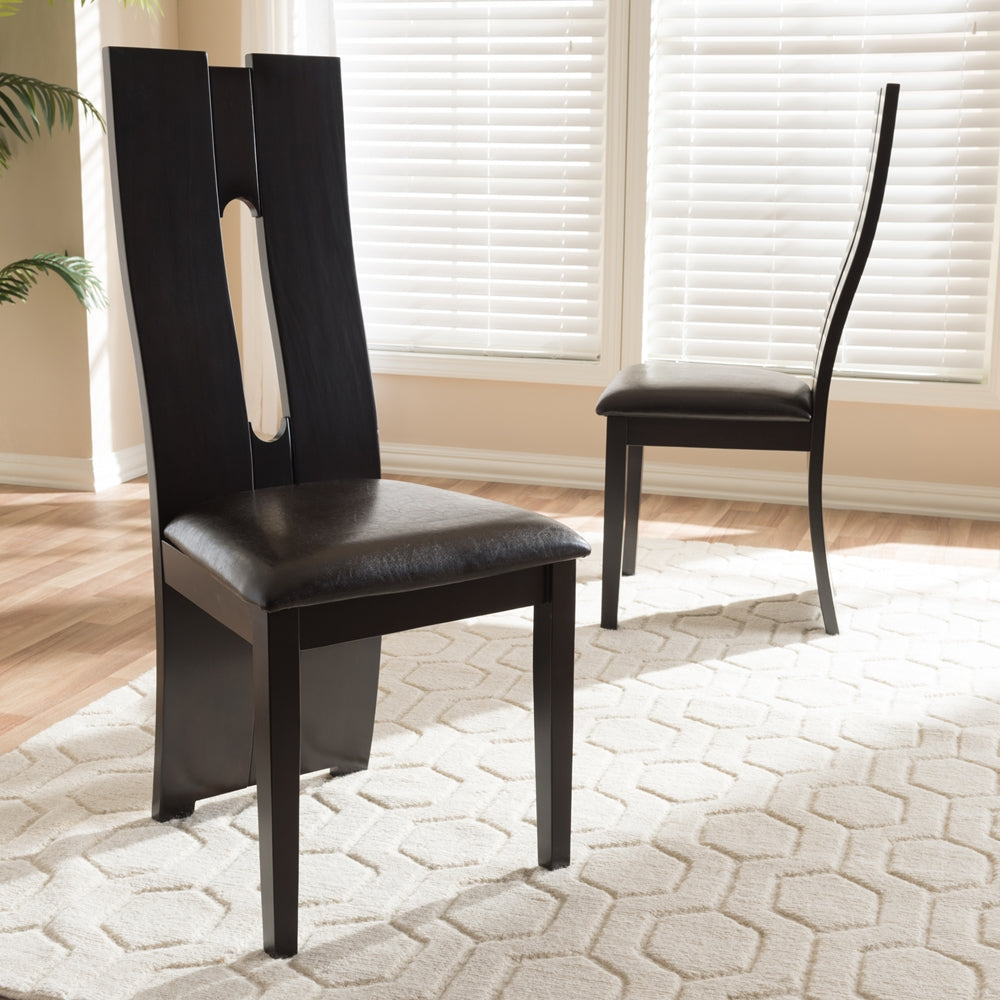 Alain Faux Leather Dining Chair Set of 2 - living-essentials