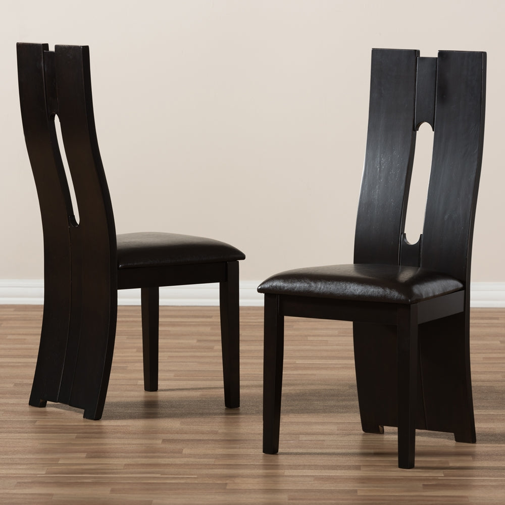 Alain Faux Leather Dining Chair Set of 2 - living-essentials