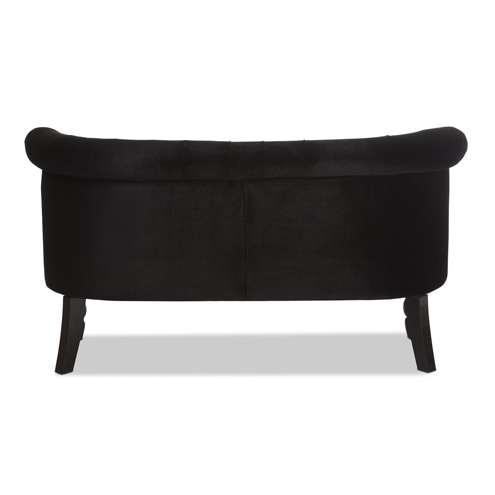 Fritz Black Velvet Loveseat - living-essentials