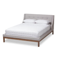 Lourdes Greyish Beige Queen Platform Bed - living-essentials