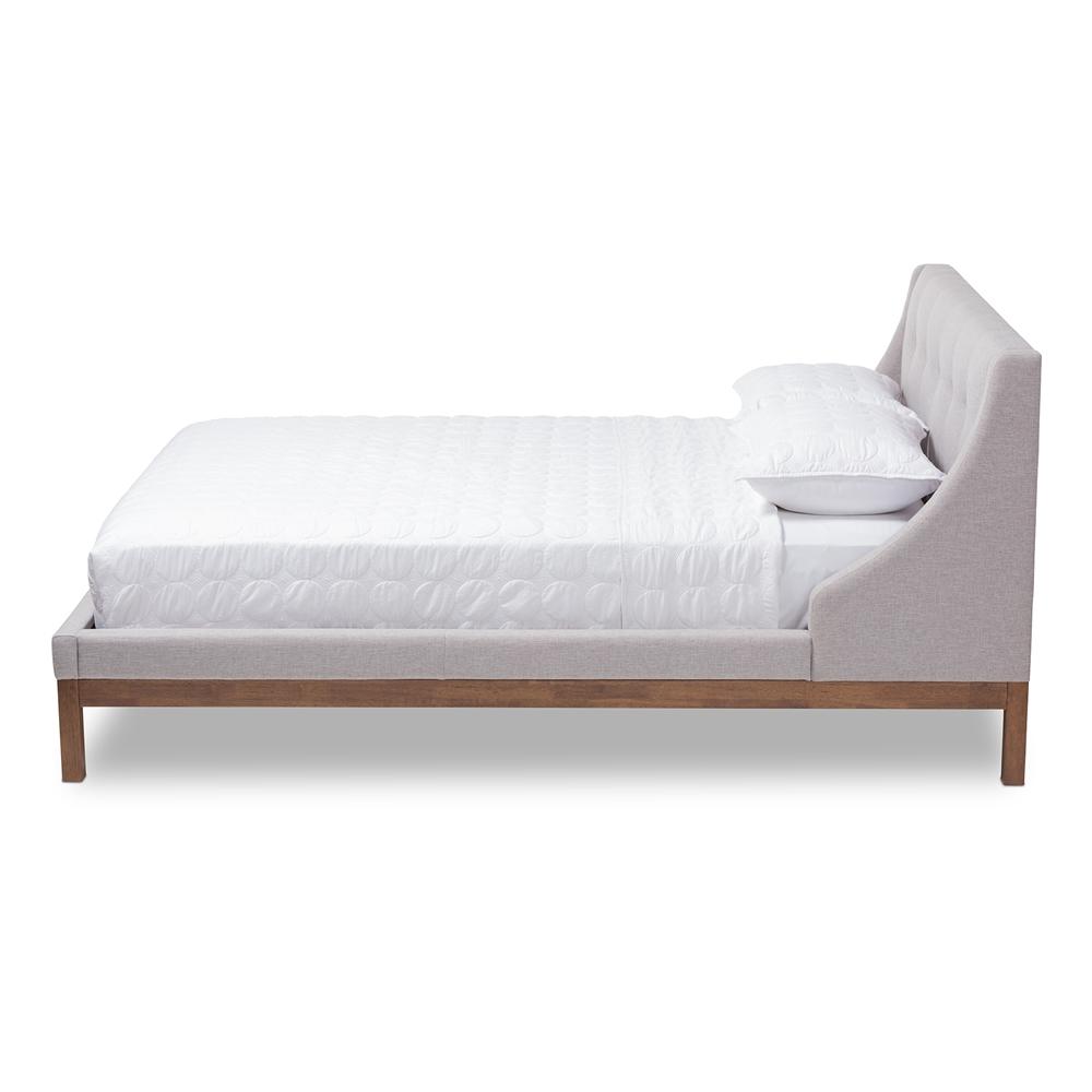 Lourdes Greyish Beige Queen Platform Bed - living-essentials