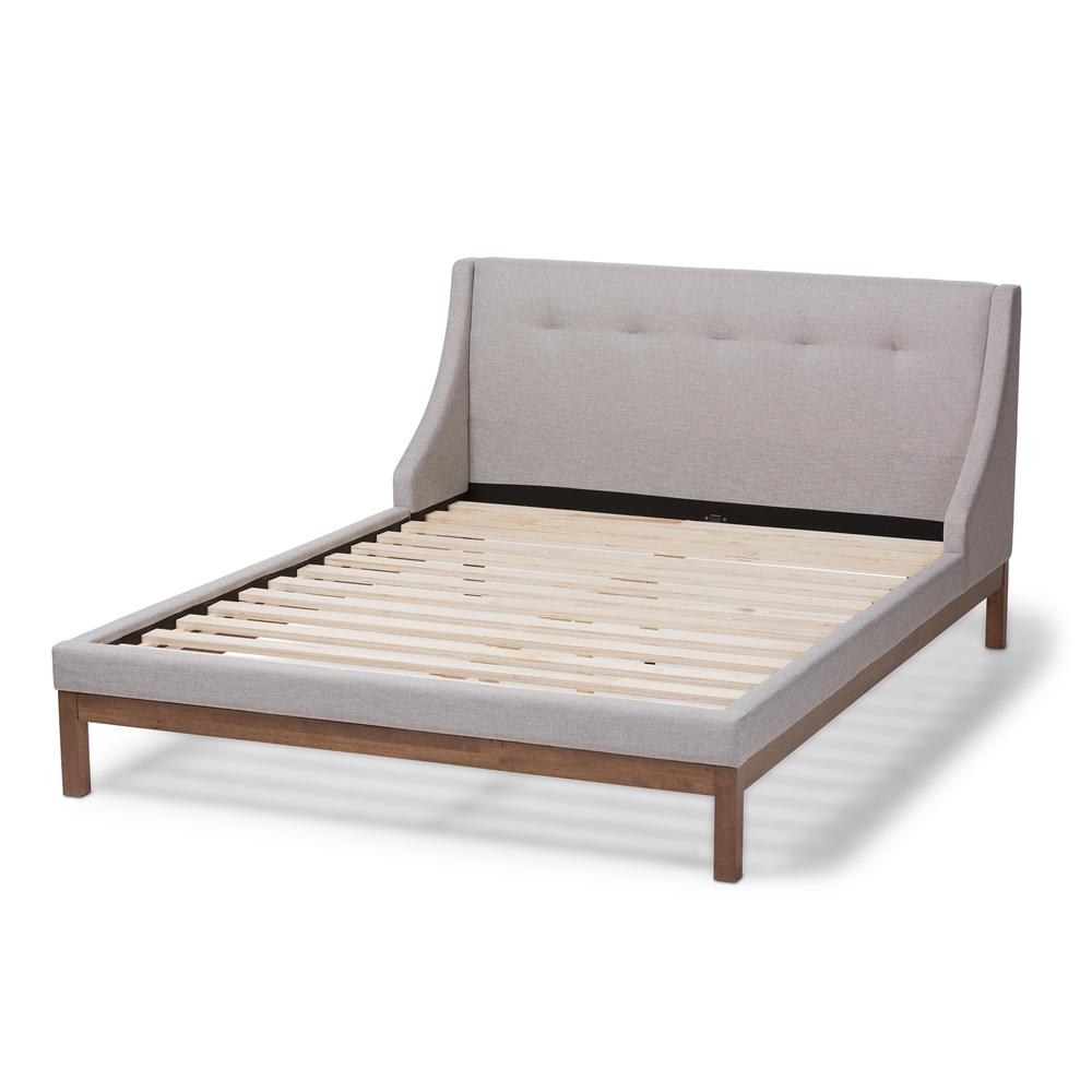 Lourdes Greyish Beige Queen Platform Bed - living-essentials