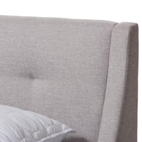 Lourdes Greyish Beige Queen Platform Bed - living-essentials