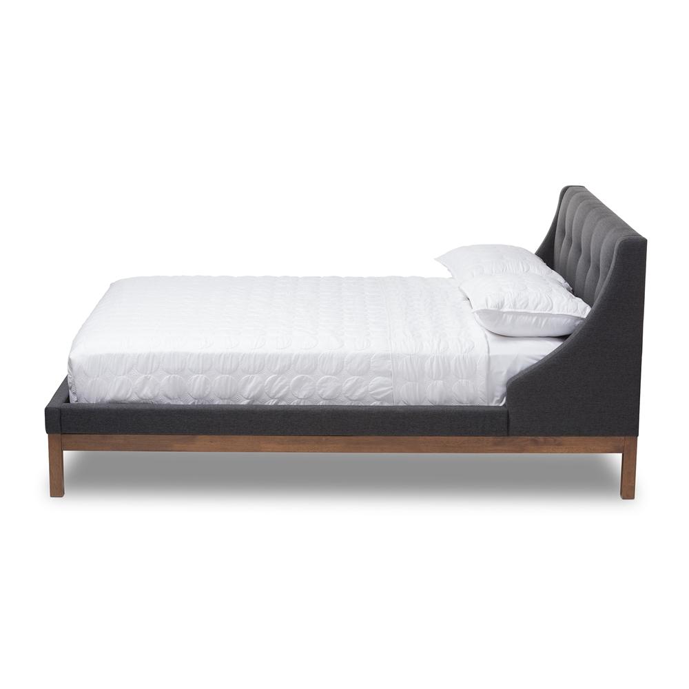 Lourdes Dark Grey Full Platform Bed - living-essentials