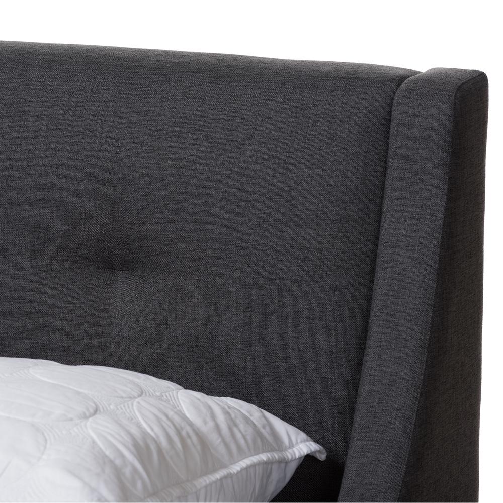 Lourdes Dark Grey Full Platform Bed - living-essentials