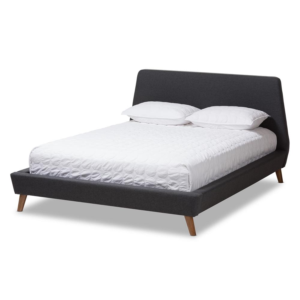 Sienna Dark Grey Queen Platform Bed - living-essentials