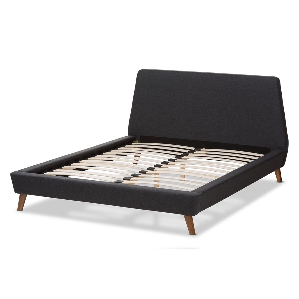 Sienna Dark Grey Queen Platform Bed - living-essentials