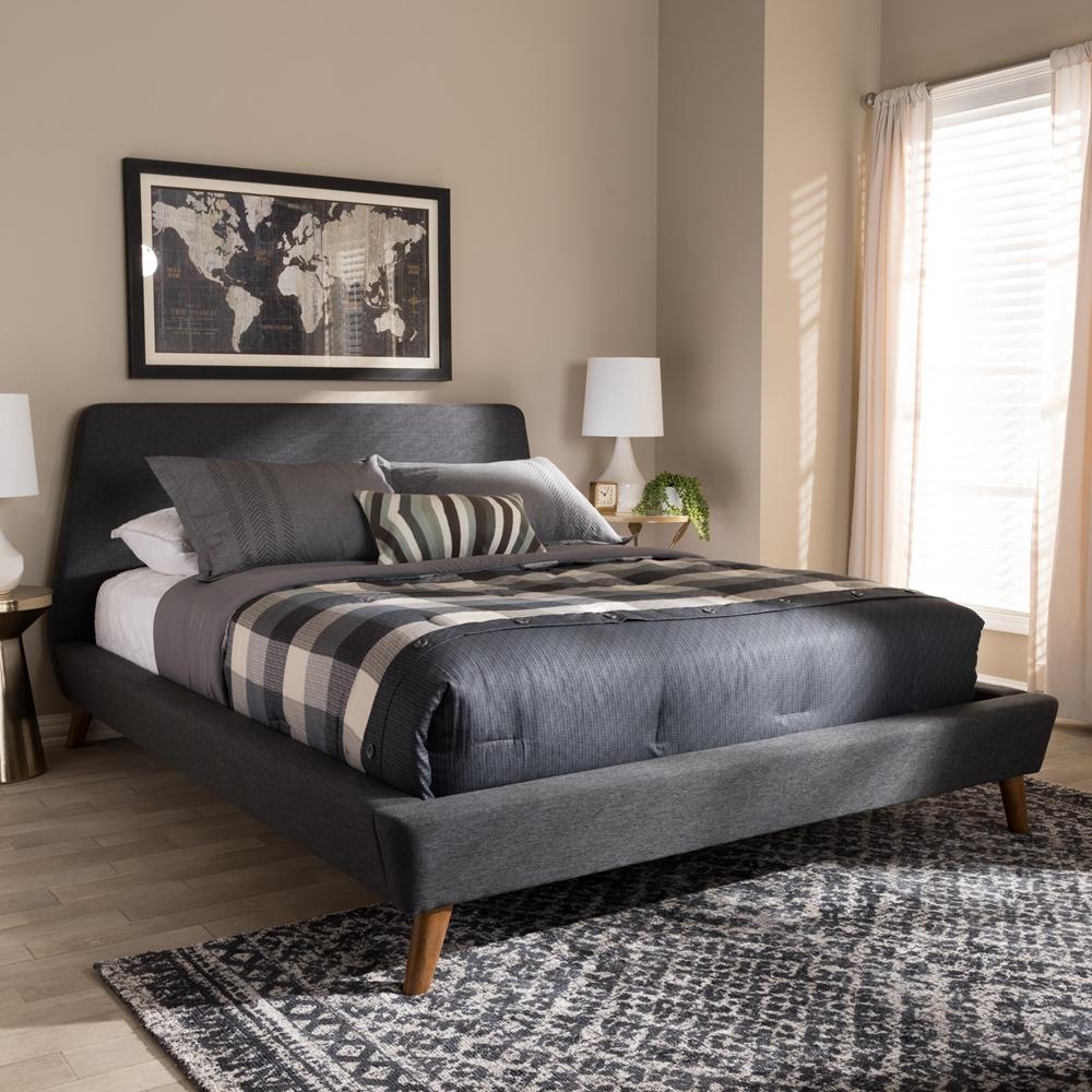 Sienna Dark Grey Queen Platform Bed - living-essentials