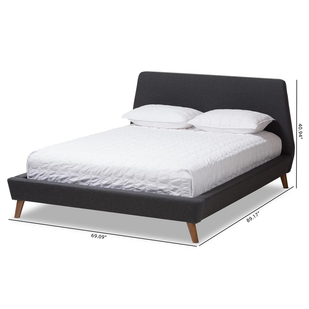 Sienna Dark Grey Queen Platform Bed - living-essentials