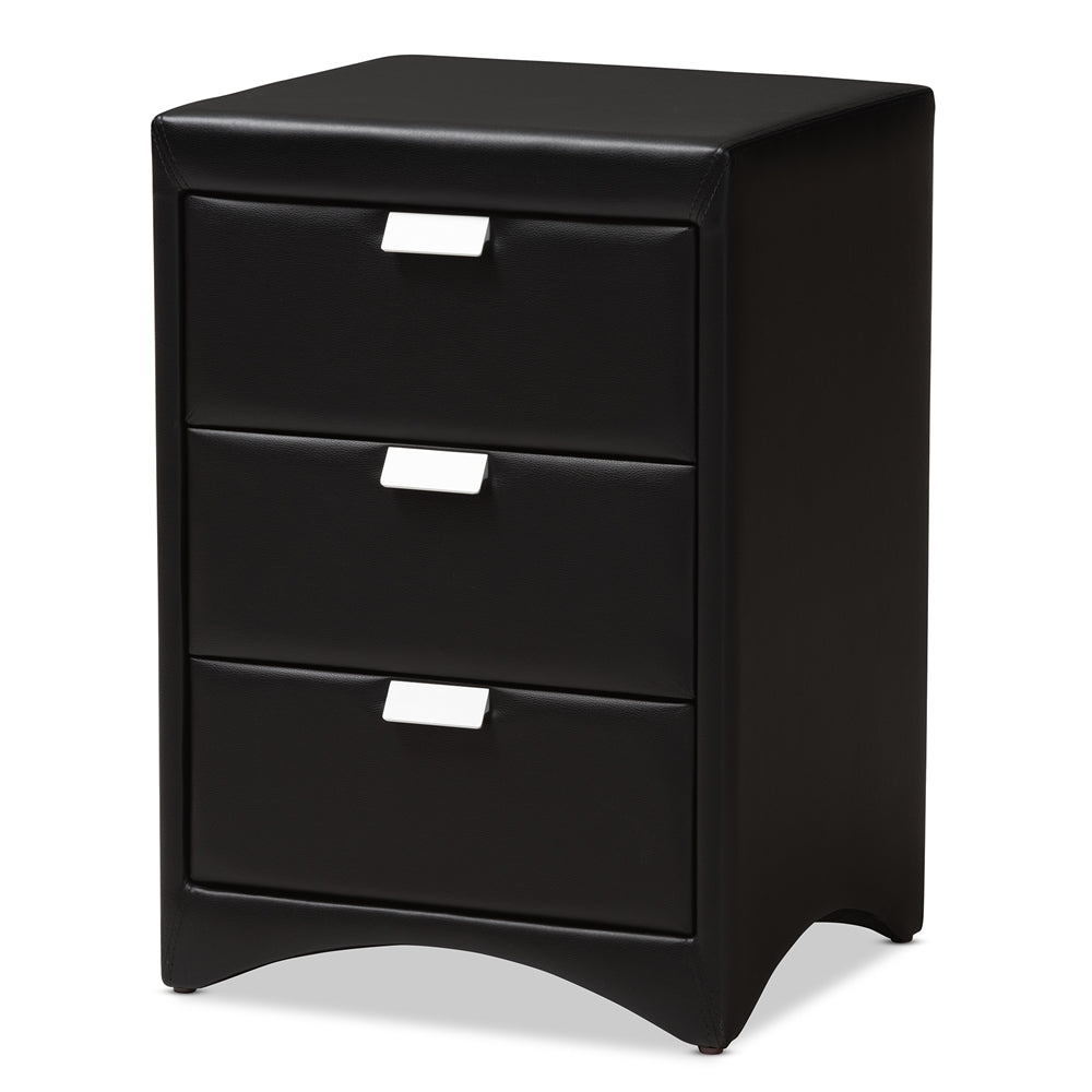 Tammy Leather 3-Drawer Nightstand - living-essentials