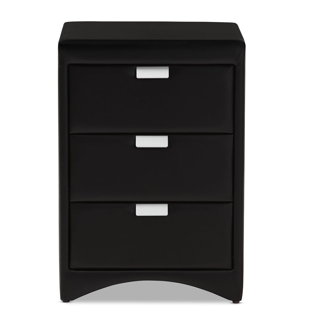 Tammy Leather 3-Drawer Nightstand - living-essentials