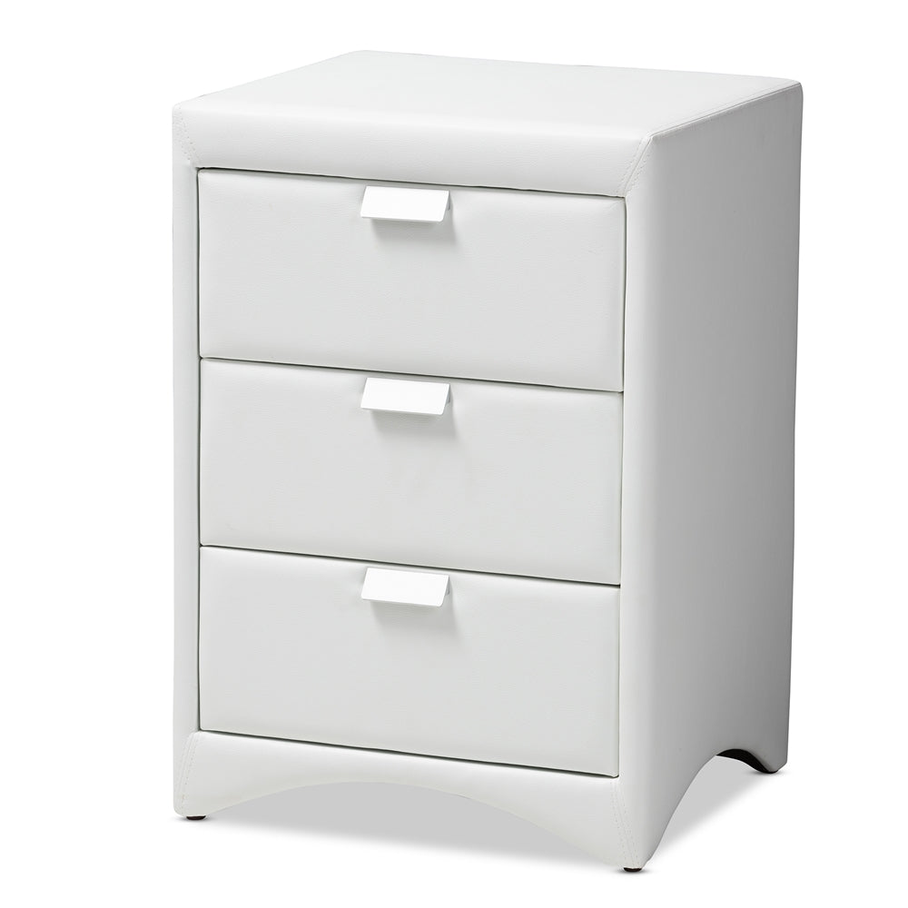 Tammy Leather 3-Drawer Nightstand - living-essentials