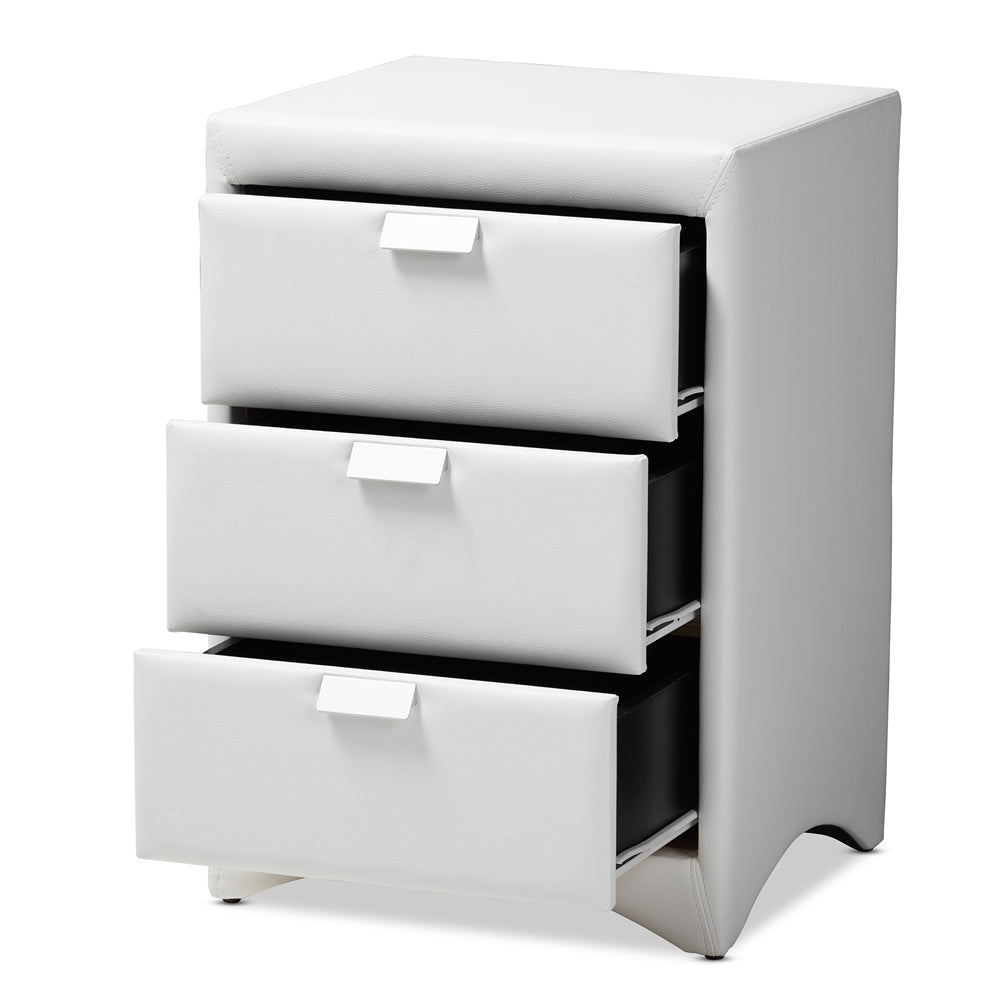 Tammy Leather 3-Drawer Nightstand - living-essentials