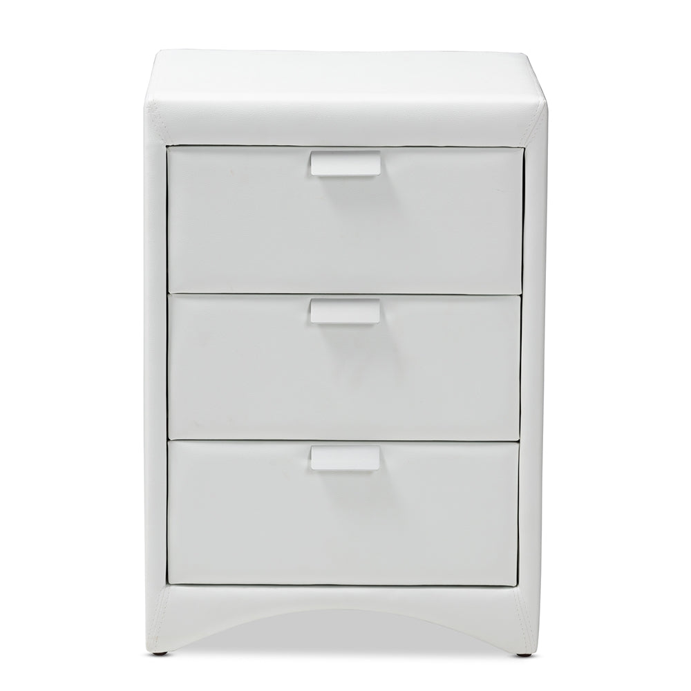 Tammy Leather 3-Drawer Nightstand - living-essentials