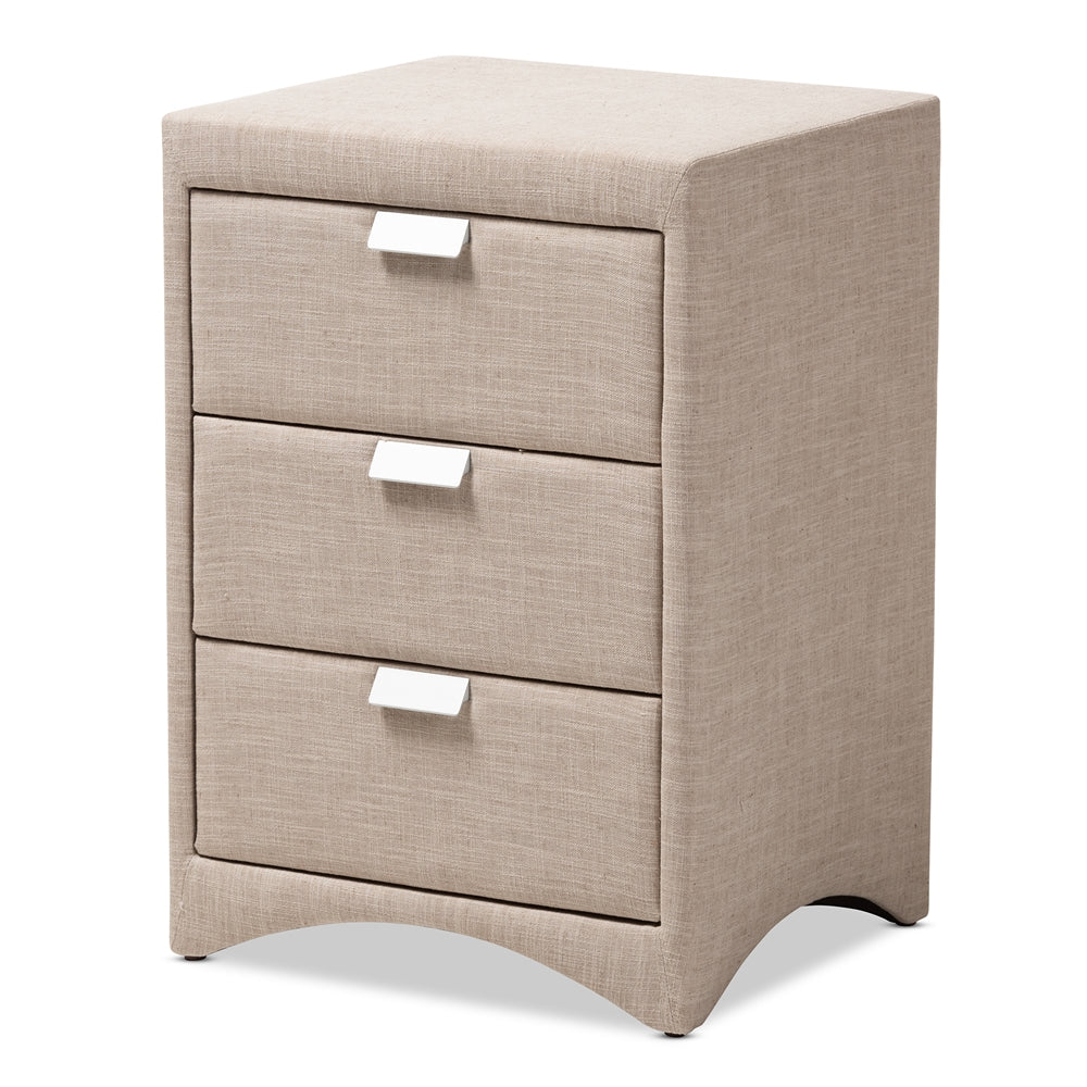 Tammy Fabric 3-Drawer Nightstand - living-essentials