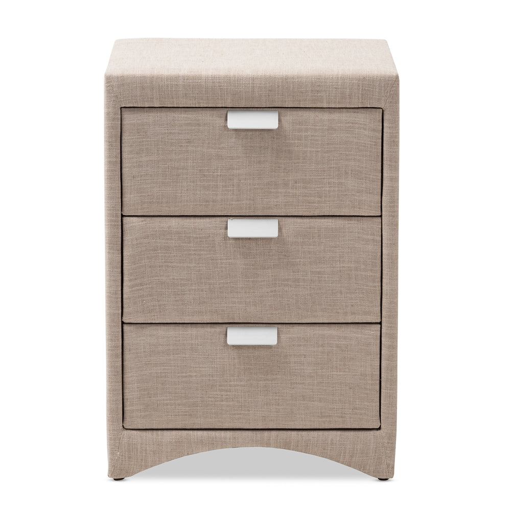 Tammy Fabric 3-Drawer Nightstand - living-essentials