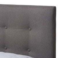 Alea Grey Walnut Wood King Size Platform Bed - living-essentials