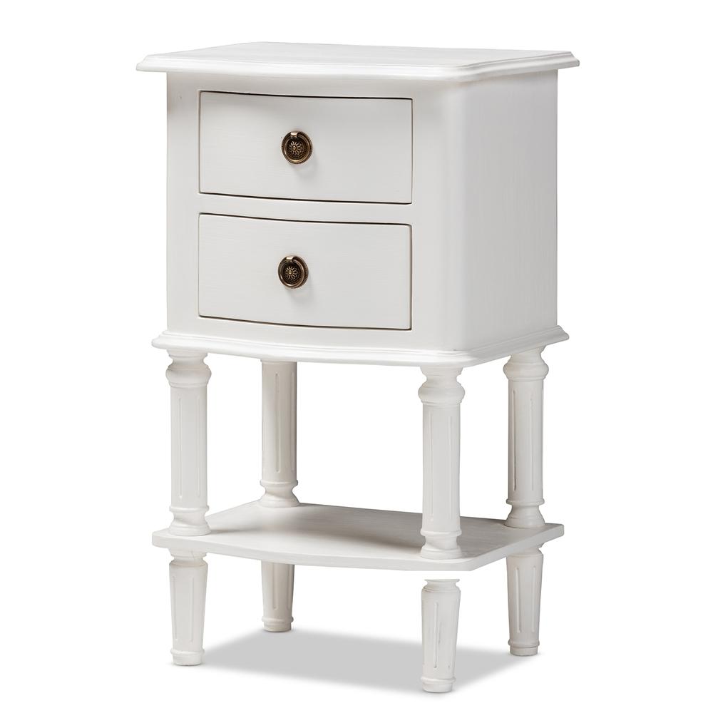 August Country Cottage Farmhouse 2-Drawer Nightstand - living-essentials