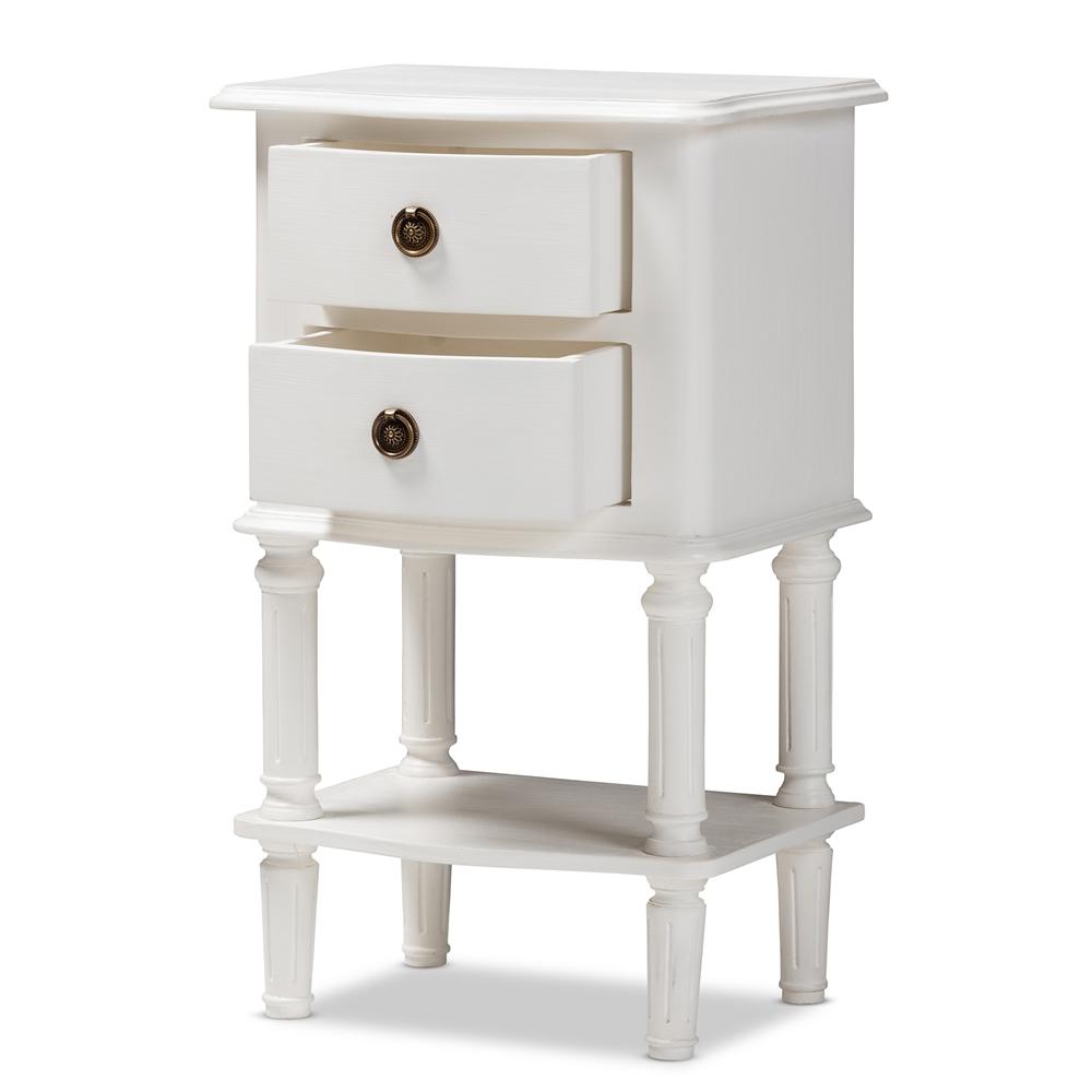 August Country Cottage Farmhouse 2-Drawer Nightstand - living-essentials