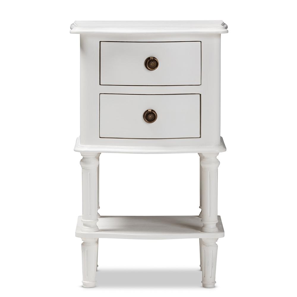 August Country Cottage Farmhouse 2-Drawer Nightstand - living-essentials