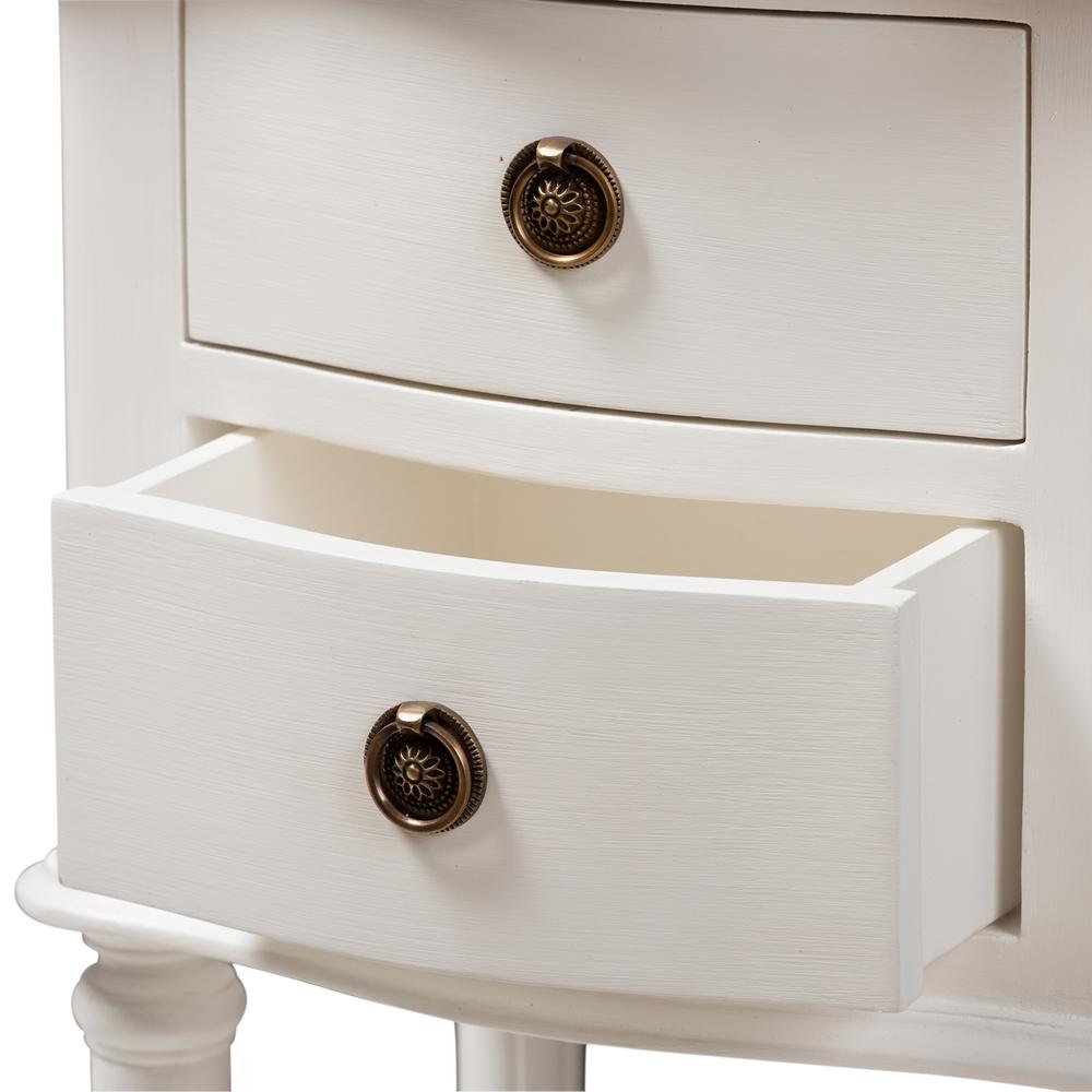 August Country Cottage Farmhouse 2-Drawer Nightstand - living-essentials