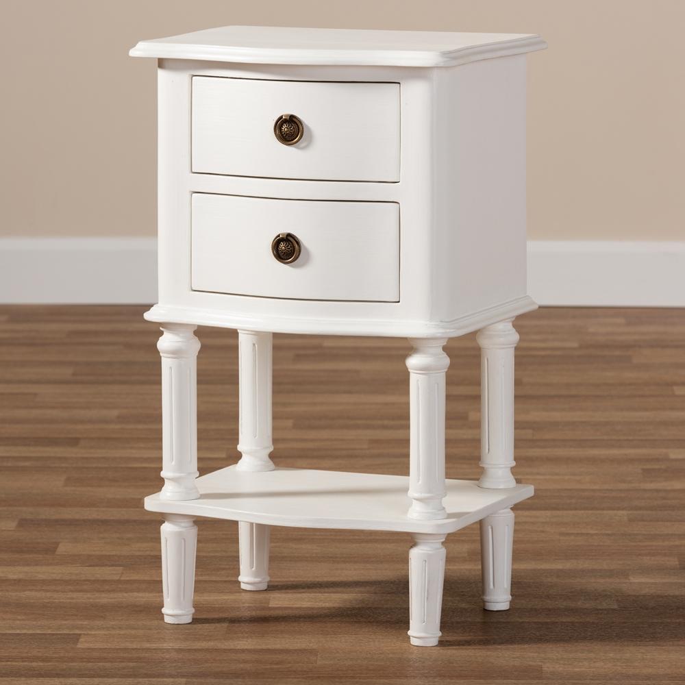 August Country Cottage Farmhouse 2-Drawer Nightstand - living-essentials