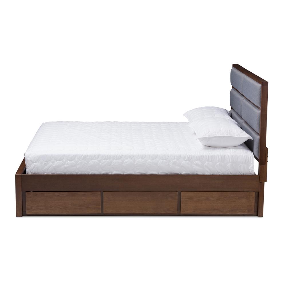 Marcelo Dark Grey Walnut Queen Storage Platform Bed - living-essentials