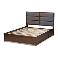 Marcelo Dark Grey Walnut King Storage Platform Bed - living-essentials